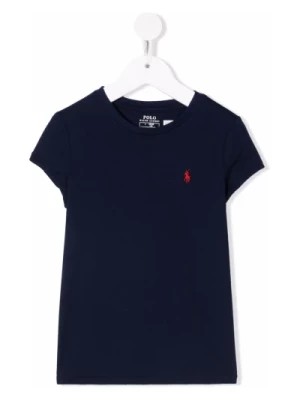 Zdjęcie produktu Niebieska Bawełniana Koszulka Dziecięca z Haftowanym Logo Ralph Lauren