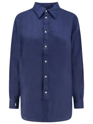 Zdjęcie produktu Niebieska Koszula lniana Kołnierzyk Ralph Lauren