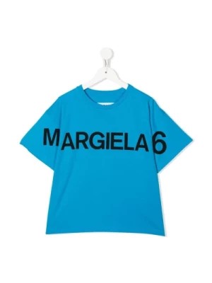Zdjęcie produktu Niebieska Koszulka z Logo dla Chłopców Maison Margiela