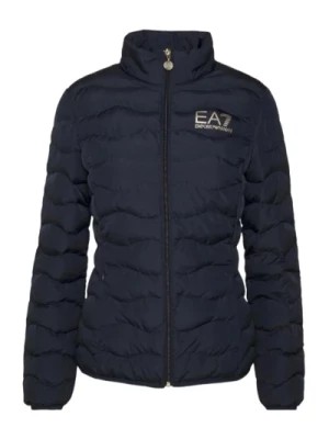 Zdjęcie produktu Niebieska Kurtka Bomber z Logo Emporio Armani EA7