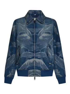 Zdjęcie produktu Niebieska kurtka bomberka z dżinsu Burberry