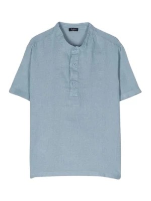 Zdjęcie produktu Niebieska lniana koszula polo dla dzieci Il Gufo