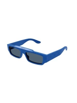 Zdjęcie produktu Niebieska oprawka okularów przeciwsłonecznych z niebieskimi soczewkami Gucci