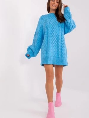 Zdjęcie produktu Niebieska sukienka dzianinowa o kroju oversize