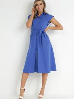Zdjęcie produktu Niebieska Sukienka Koszulowa Phinitrite
