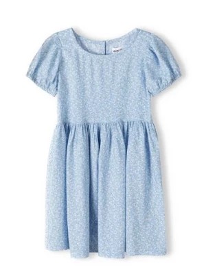 Zdjęcie produktu Niebieska sukienka letnia z wiskozy w kwiatki Minoti