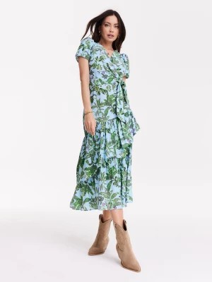 Zdjęcie produktu Niebieska sukienka midi w kwiaty TARANKO
