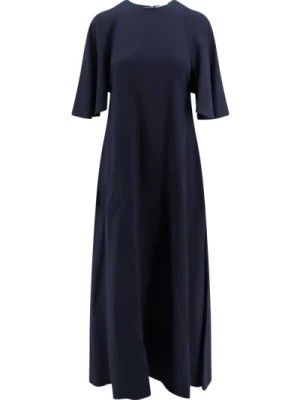 Zdjęcie produktu Niebieska Sukienka o Rozkloszowanym Dole i Krótkim Rękawie Erika Cavallini