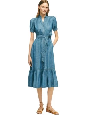 Zdjęcie produktu Niebieska sukienka z bawełny Brooks Brothers