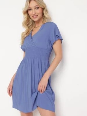 Zdjęcie produktu Niebieska Sukienka z Wiskozy Saede