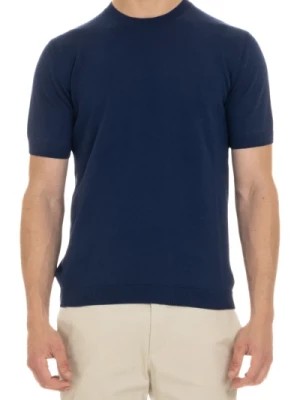 Zdjęcie produktu Niebieski Bawełniany Sweter T-shirt Polo Tagliatore