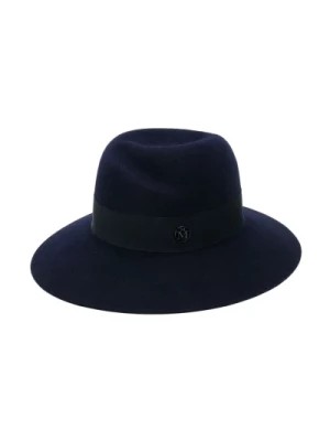 Zdjęcie produktu Niebieski filcowy kapelusz Fedora z wstążką groszgrain Maison Michel