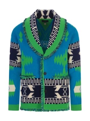 Zdjęcie produktu Niebieski i Zielony Sweter z Wzorem Icon Jacquard Alanui