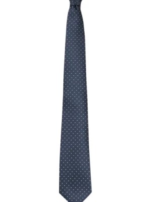Zdjęcie produktu Niebieski Jedwabny Faille Krawat w Kropki Lanvin