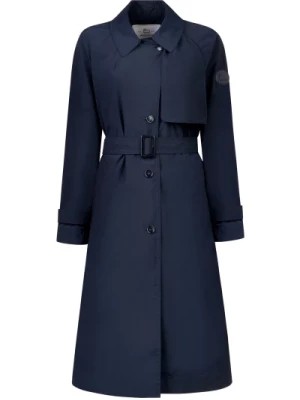 Zdjęcie produktu Niebieski Melton Poliester Trench Coat Woolrich