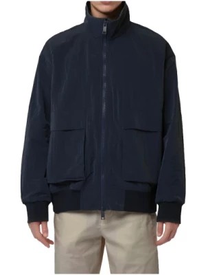 Zdjęcie produktu Niebieski Płaszcz z Nylonu z Pionowymi Marszczonymi Armani Exchange