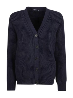 Zdjęcie produktu Niebieski Sweter z Bawełny z Zapięciem na Guziki Prada