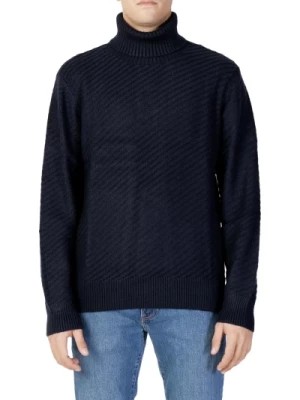 Zdjęcie produktu Niebieski Sweter z Golfem dla Mężczyzn Armani Exchange
