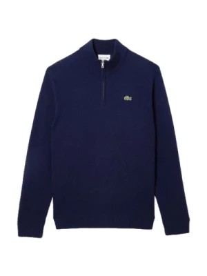 Zdjęcie produktu Niebieski Sweter Z Golfem Ekologiczna Wełna Lacoste
