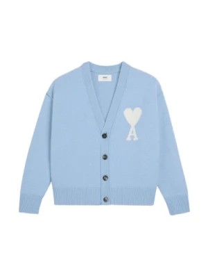 Zdjęcie produktu Niebieski Sweter z Włóczki z Monogramem Ami de Coeur Ami Paris