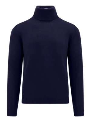 Zdjęcie produktu Niebieski Sweter z Włókna Wełnianego dla Mężczyzn Roberto Collina