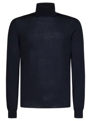 Zdjęcie produktu Niebieski Sweter z Wysokim Kołnierzem dla Mężczyzn Drumohr