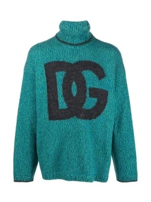 Zdjęcie produktu Niebieski Sweter z Wzorem Intarsia-Knit Dolce & Gabbana