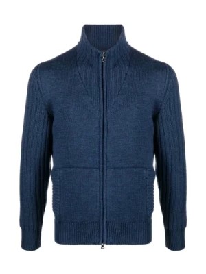 Zdjęcie produktu Niebieski Sweter z Zamkiem dla Mężczyzn Paul & Shark