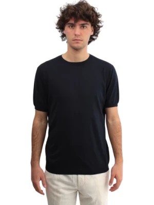 Zdjęcie produktu Niebieski T-shirt z okrągłym dekoltem Kangra