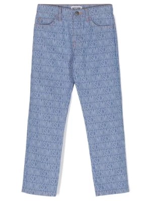 Zdjęcie produktu Niebieskie Dziecięce Straight Jeans Logo Print Moschino