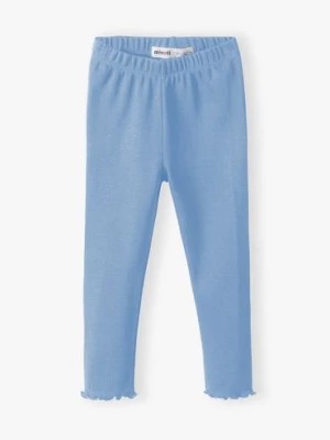 Zdjęcie produktu Niebieskie legginsy dla dziewczynki prążkowane Minoti