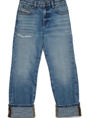 Zdjęcie produktu Niebieskie proste jeansy z przetarciami - 1999 Diesel