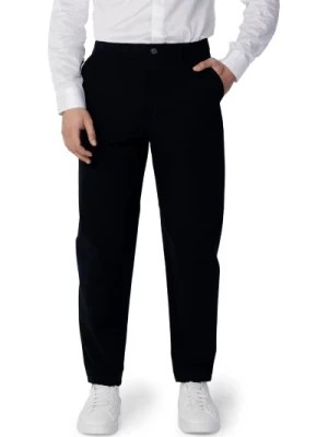 Zdjęcie produktu Niebieskie proste spodnie z zamkiem błyskawicznym i guzikami Armani Exchange