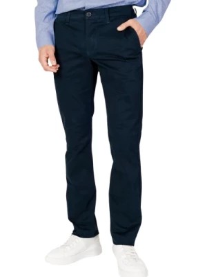 Zdjęcie produktu Niebieskie proste spodnie z zamkiem i guzikami Armani Exchange