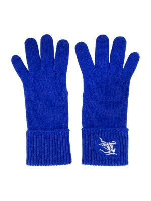Zdjęcie produktu Niebieskie Rękawiczki z Kaszmiru Haft EKD Burberry