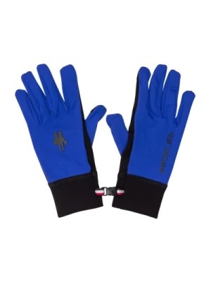 Zdjęcie produktu Niebieskie Rękawiczki z Logo Patchem i Wkładką z Gumy Moncler