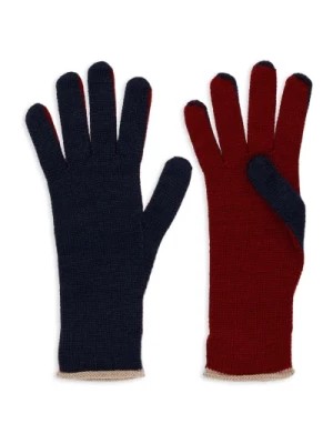 Zdjęcie produktu Niebieskie Rękawiczki z Wełny Jedwabiu i Kaszmiru Gallo