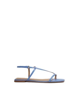 Zdjęcie produktu Niebieskie sandały z paskami ze skóry licowej Kazar