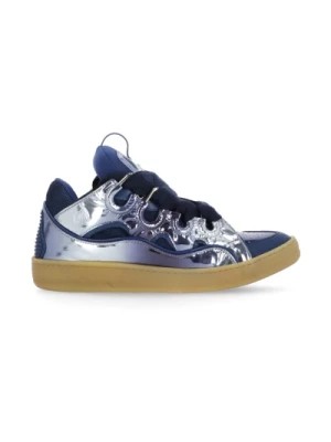 Zdjęcie produktu Niebieskie Skórzane Sneakersy z Wytłoczonym Logo Lanvin