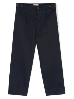 Zdjęcie produktu Niebieskie Spodnie Gabardynowe z Japonii Gucci