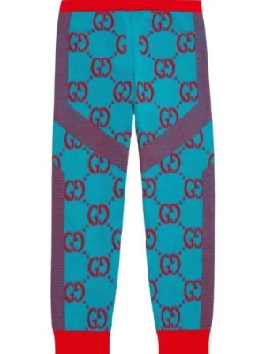 Zdjęcie produktu Niebieskie Spodnie Z Dzianiny z Wzorem GG Supreme Gucci