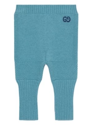 Zdjęcie produktu Niebieskie Spodnie z Wąskimiogawkami z Wełny Gucci