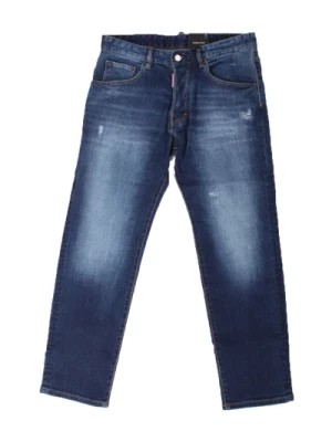 Zdjęcie produktu Niebieskie Unisexowe Jeansy z Zamkiem Błyskawicznym i Guzikiem Dsquared2