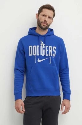 Zdjęcie produktu Nike bluza Los Angeles Dodgers męska kolor niebieski z kapturem z nadrukiem