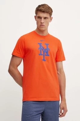 Zdjęcie produktu Nike t-shirt bawełniany New York Mets męski kolor pomarańczowy z nadrukiem