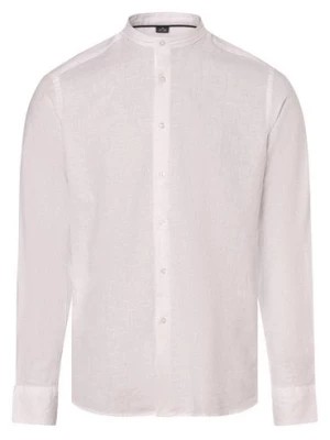 Zdjęcie produktu Nils Sundström Koszula męska z zawartością lnu Mężczyźni Modern Fit Bawełna biały jednolity,