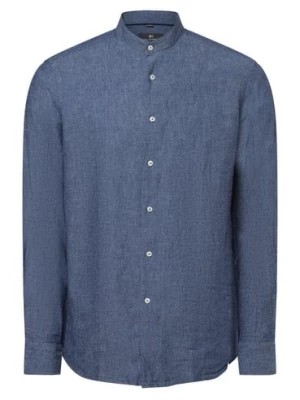 Zdjęcie produktu Nils Sundström Koszula męska z zawartością lnu Mężczyźni Modern Fit Bawełna niebieski jednolity,