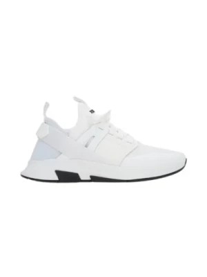 Zdjęcie produktu Niskie Sneakersy w Kolorze Białym z Szczegółami z Zamszu Tom Ford