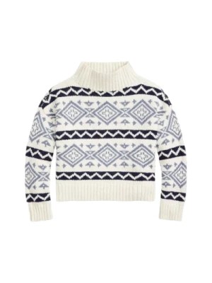 Zdjęcie produktu Norweski wzorzysty sweter w kolorze kości słoniowej i niebieskim Ralph Lauren