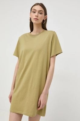 Zdjęcie produktu Notes du Nord sukienka bawełniana kolor zielony mini prosta